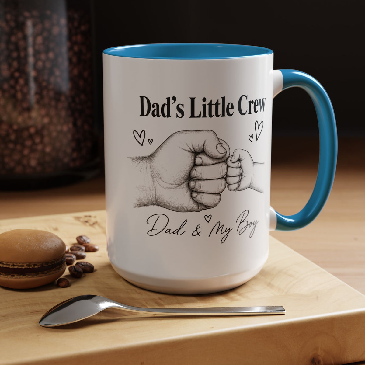 Personalized Dad and Son Coffee Mug, Dad's Little Crew Mug, Father Son Bond Gift, Father's Day Mug from Son, Custom Dad Gift