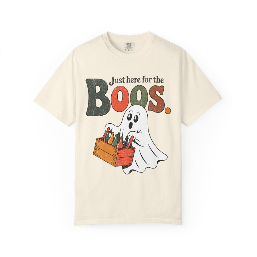 Funny Halloween Ghost Shirt, Where My Boos At Graphic Tee, Spooky Season Drinking Gift for Beer Lover, Fun Adult Costume Party Outfit