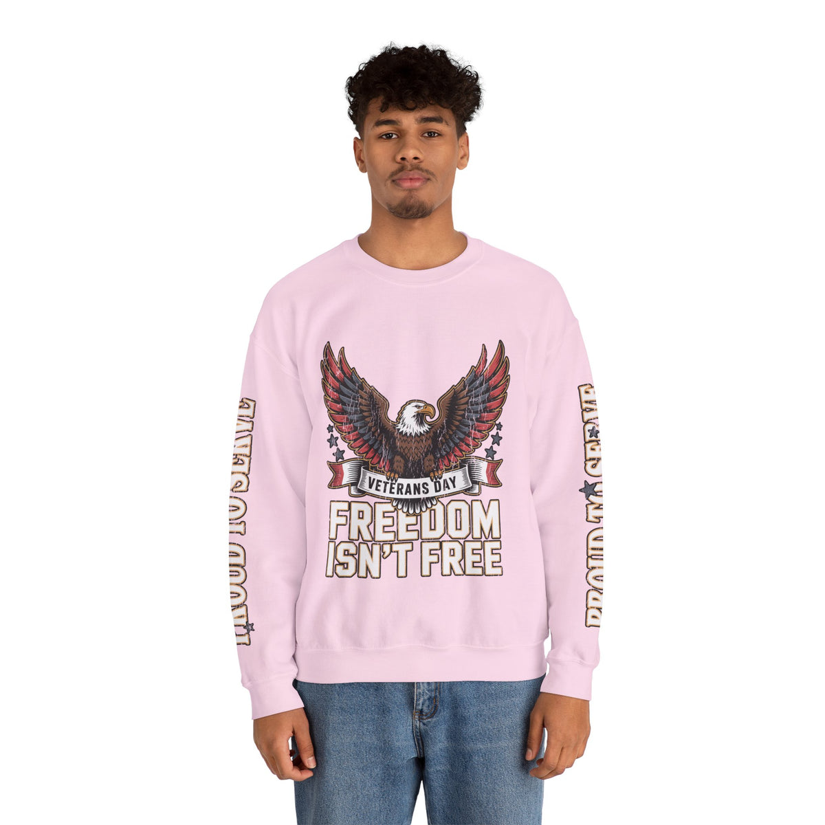 Veterans Day Sweatshirt, Freedom Isn't Free Eagle Pullover, Patriotic Military Top, Veteran Gift, American Pride, USA Clothing