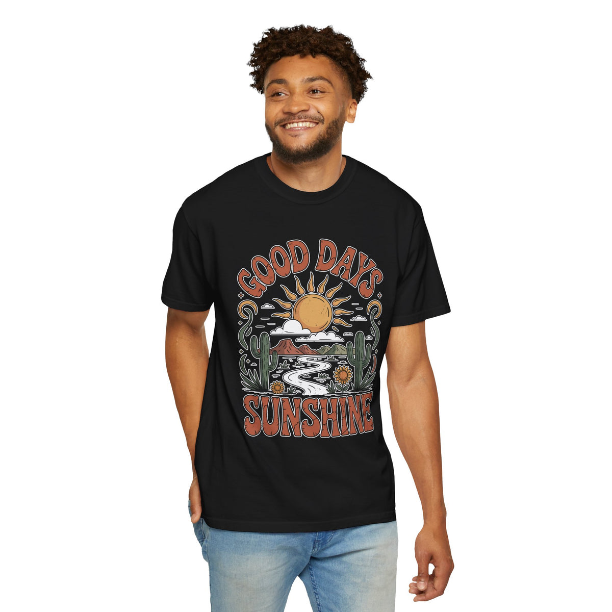 Positive Sunshine Comfort Colors Shirt, Good Days Sunshine Graphic Tee, Retro Desert Nature Shirt, Boho Summer Aesthetic Tee