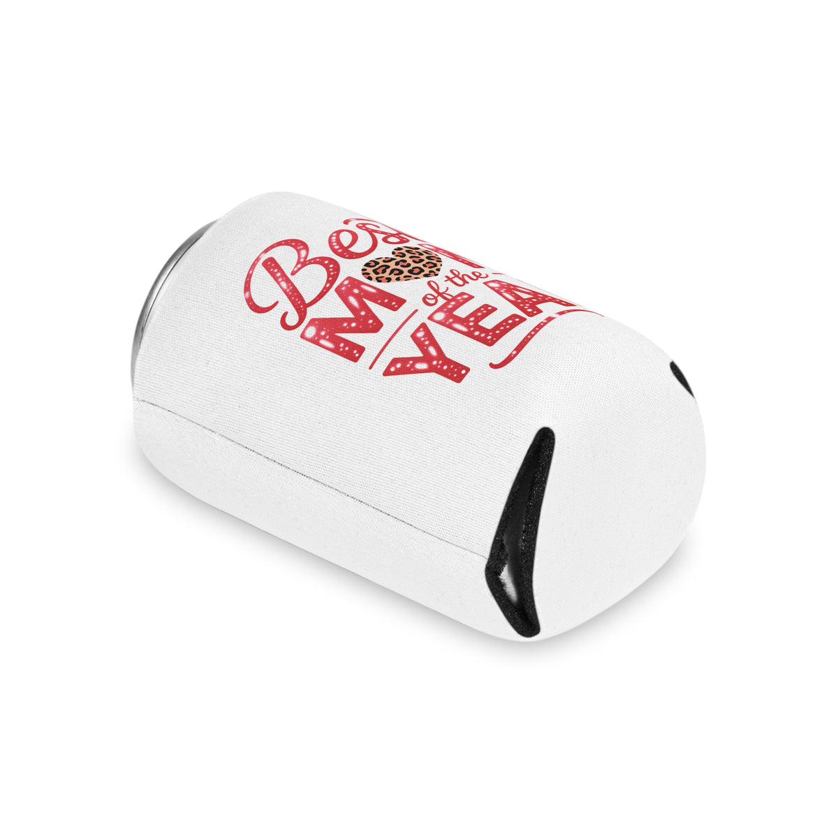 Best Mom Can Cooler, Mother's Day Drink Holder, Leopard Heart Beverage Sleeve, Gift for Mom, Cute Beer Cozy, Mom Birthday Gift