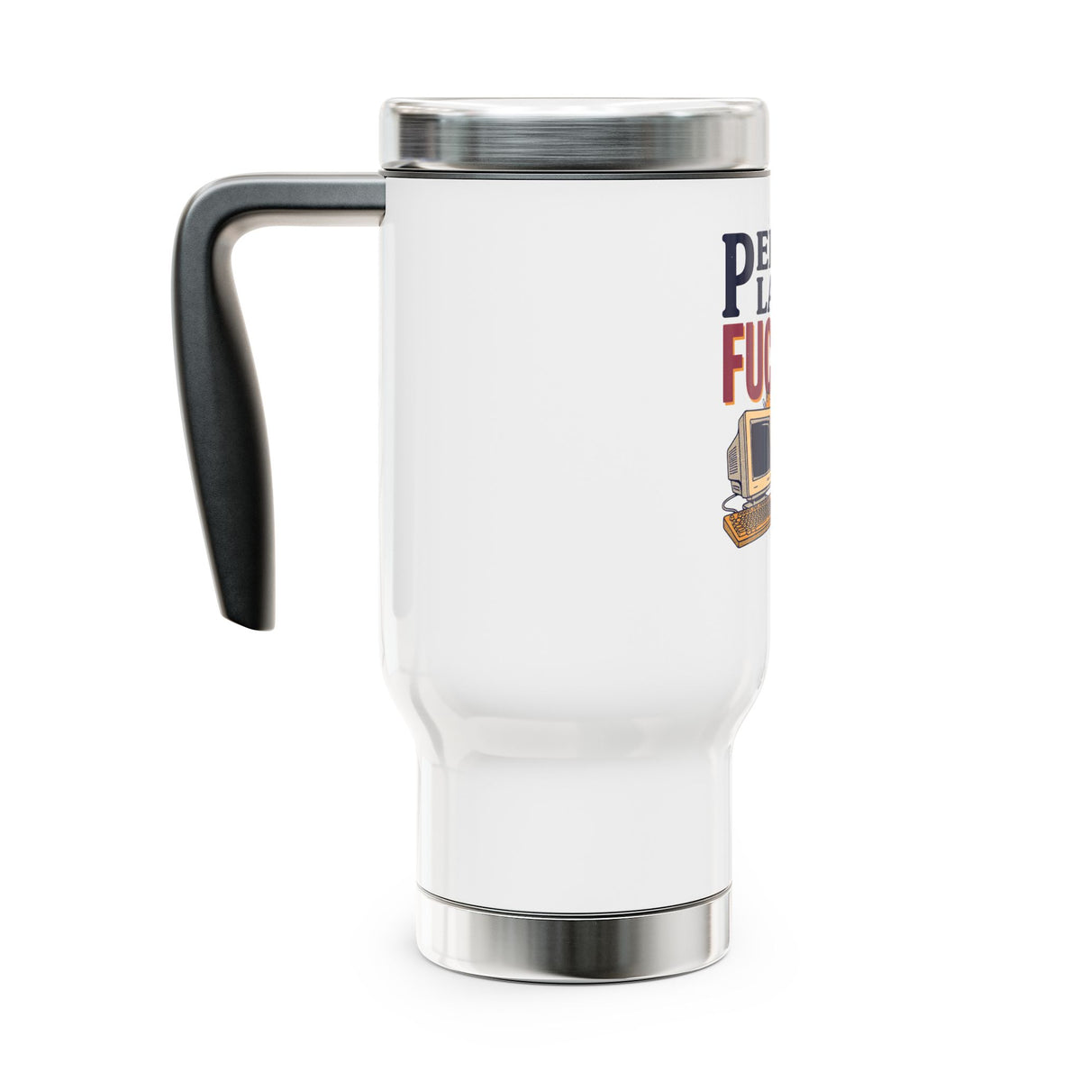 Funny Stainless Steel Travel Mug, Per My Last F*cking Email Cup, Sarcastic Office Gift for Coworkers, Retro Computer Coffee Drinkware
