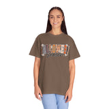 Halloween Season Shirt, Leopard Plaid Pumpkin Letter Graphic Tee, Cute Fall Gift for Women, Spooky October Outfit for Teachers and Moms