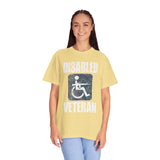 Disabled Veteran Shirt, Distressed Wheelchair and Rifle Graphic, Military Service Pride, Veterans Day Gift and Everyday Casual Wear