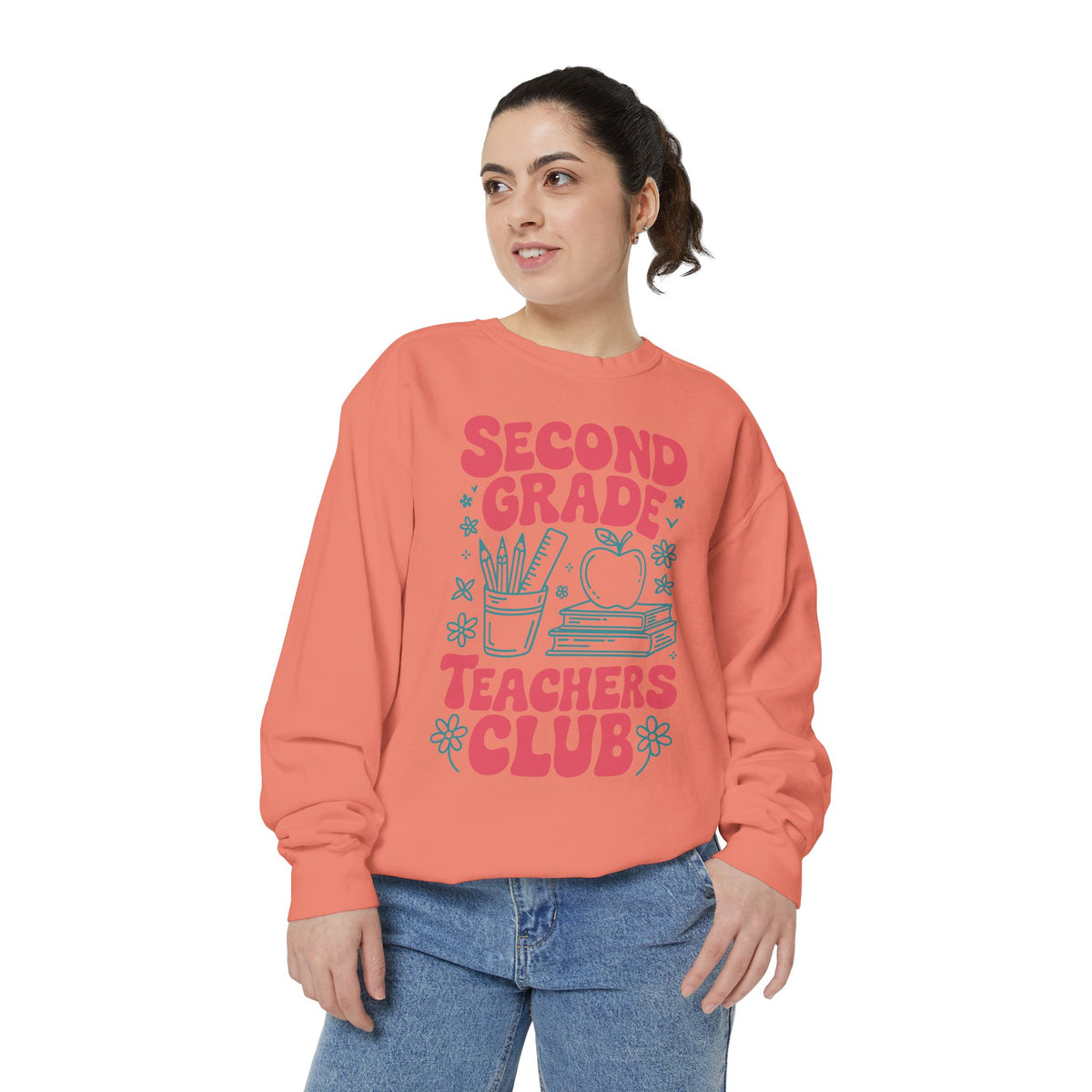 Second Grade Teachers Club Sweatshirt, Retro Teacher Crewneck, 2nd Grade Team Shirt, Back to School Outfit, Educator Appreciation Gift