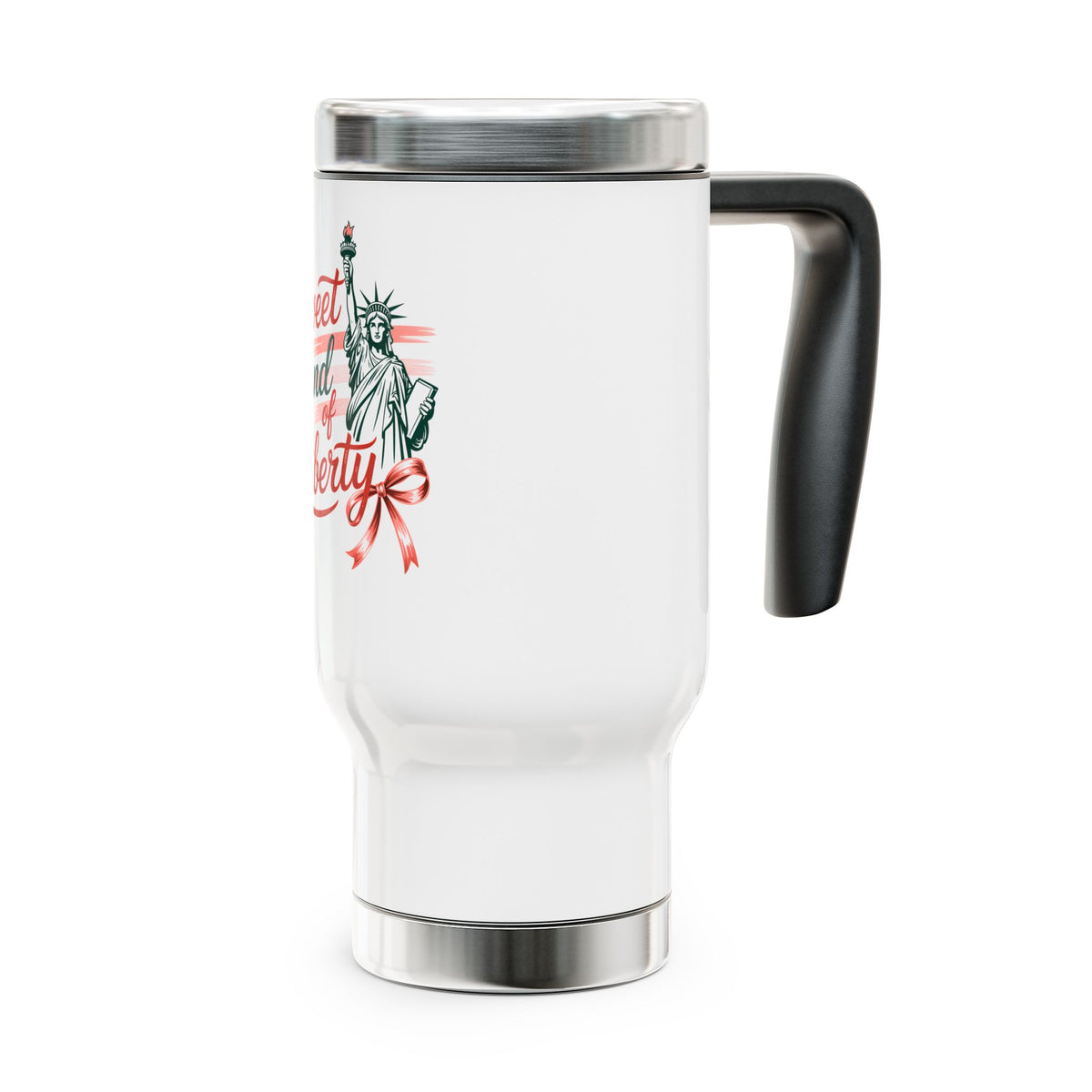 Sweet Land of Liberty Stainless Steel Travel Mug, Patriotic Coffee Cup, American Gift for Her, USA Drinkware, 4th of July Travel Mu