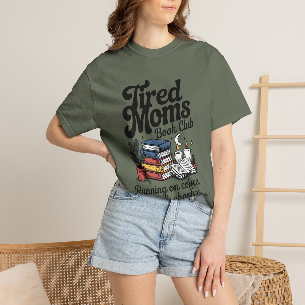 Comfort Colors Tired Moms Book Club Shirt, Book Lover Mom Tee, Reading Mom Shirt, Coffee and Books Graphic Tee, Booktok Gift