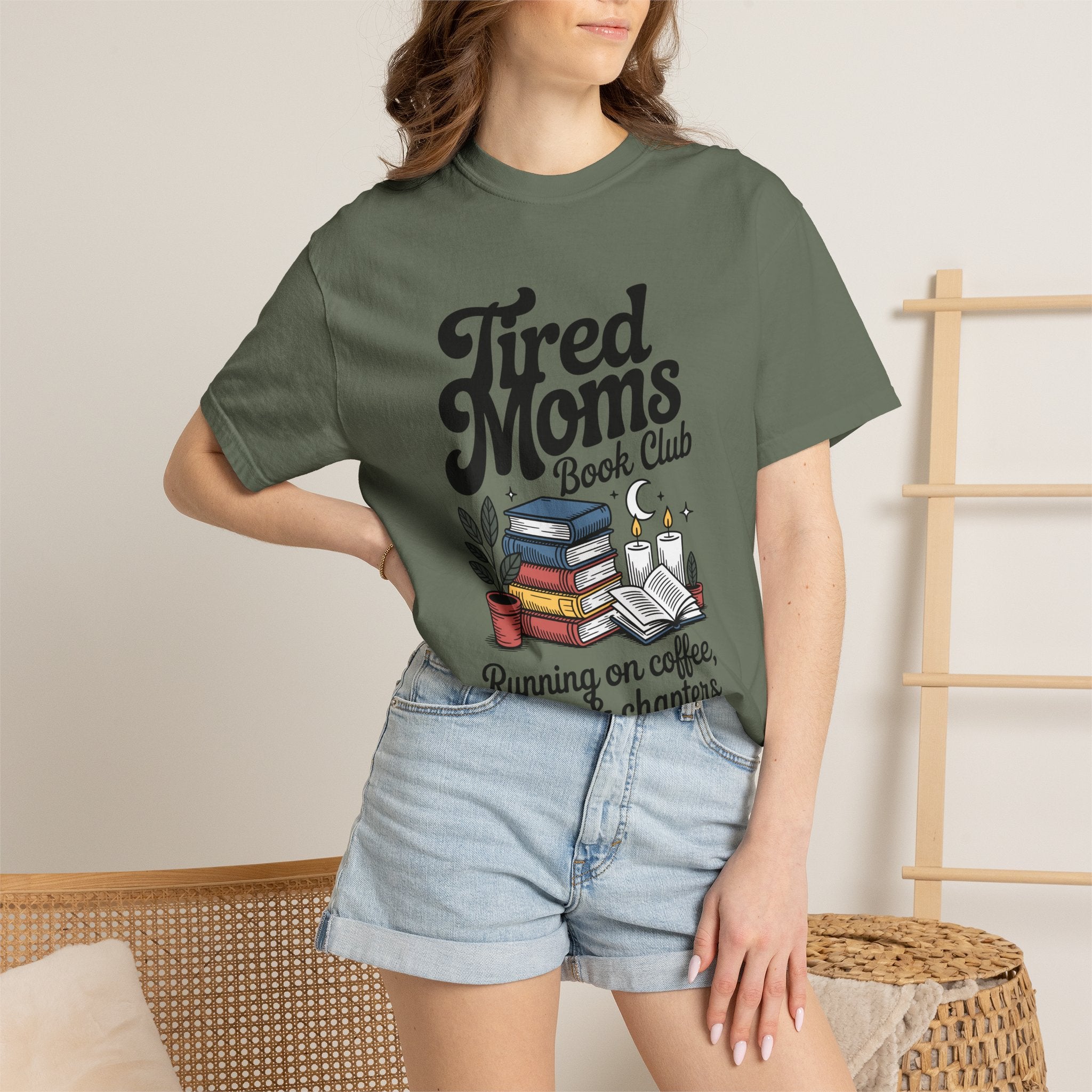 Comfort Colors Tired Moms Book Club Shirt, Book Lover Mom Tee, Reading Mom Shirt, Coffee and Books Graphic Tee, Booktok Gift