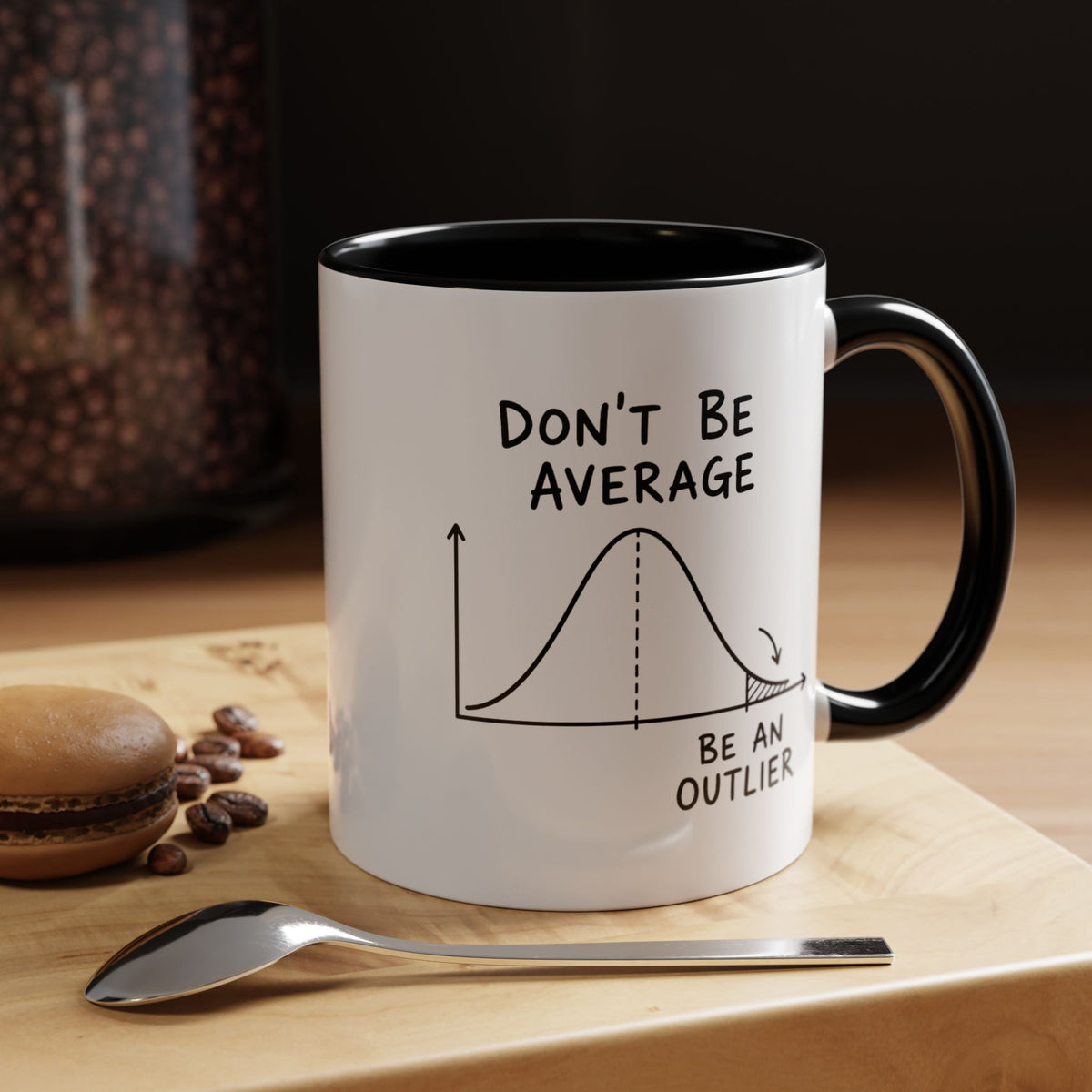 Be an Outlier Coffee Mug, Motivational Math Mug, Statistics Lover Gift, Data Analyst Mug, Inspirational Success Coffee Cup