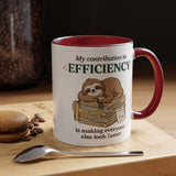 Funny Sloth Office Mug, Productivity Humor Coffee Mug, Lazy Coworker Gift, Work From Home Mug, Sarcastic Employee Coffee Cup