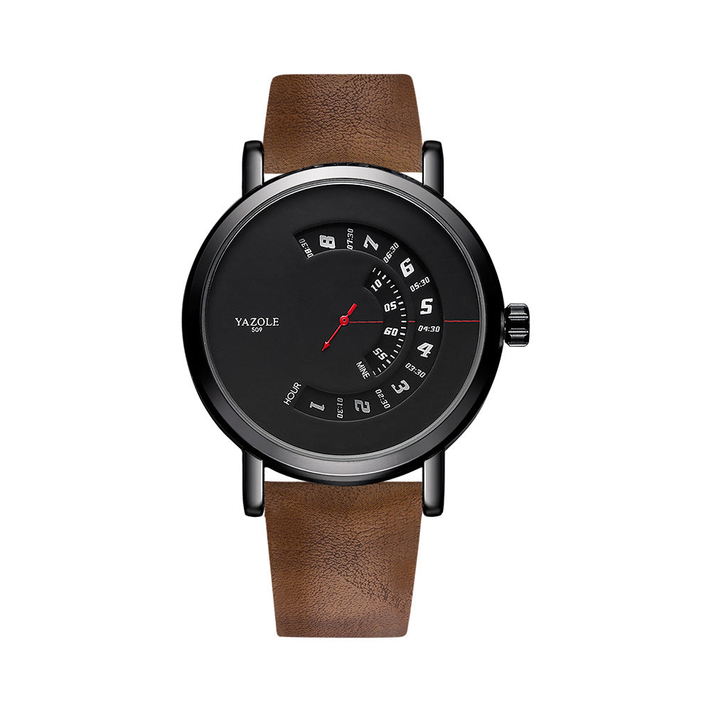 Fashion Rotary Non-Mechanical Quartz Watch Men's Wristwatch Yazole Men's Watch