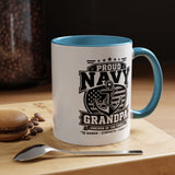 Proud Navy Grandpa Mug, US Navy Veteran Coffee Cup, Patriotic Military Grandfather Gift, Anchor of the Family Birthday Present