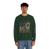 Personalized Patriotic Dog Sweatshirt, Custom Family Name Pullover, American Flag Dog Crewneck, USA Dog Lover Gift, Fourth of July Shirt