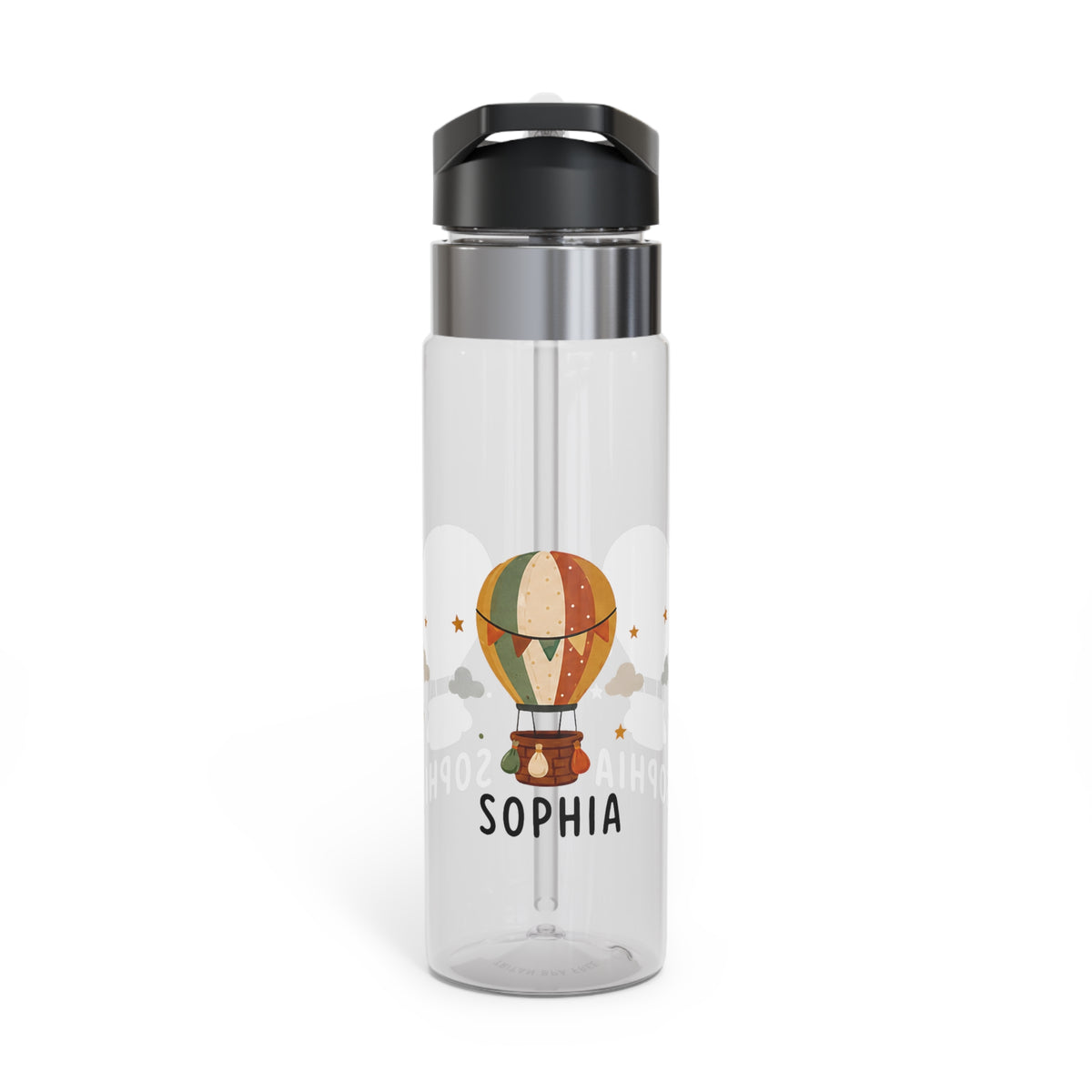Personalized Hot Air Balloon Kids Water Bottle, Adventure Gift for Girls, Travel Theme Bottle, Birthday Gift, School Hydration Bottle