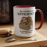 Funny Sloth Office Mug, Productivity Humor Coffee Mug, Lazy Coworker Gift, Work From Home Mug, Sarcastic Employee Coffee Cup
