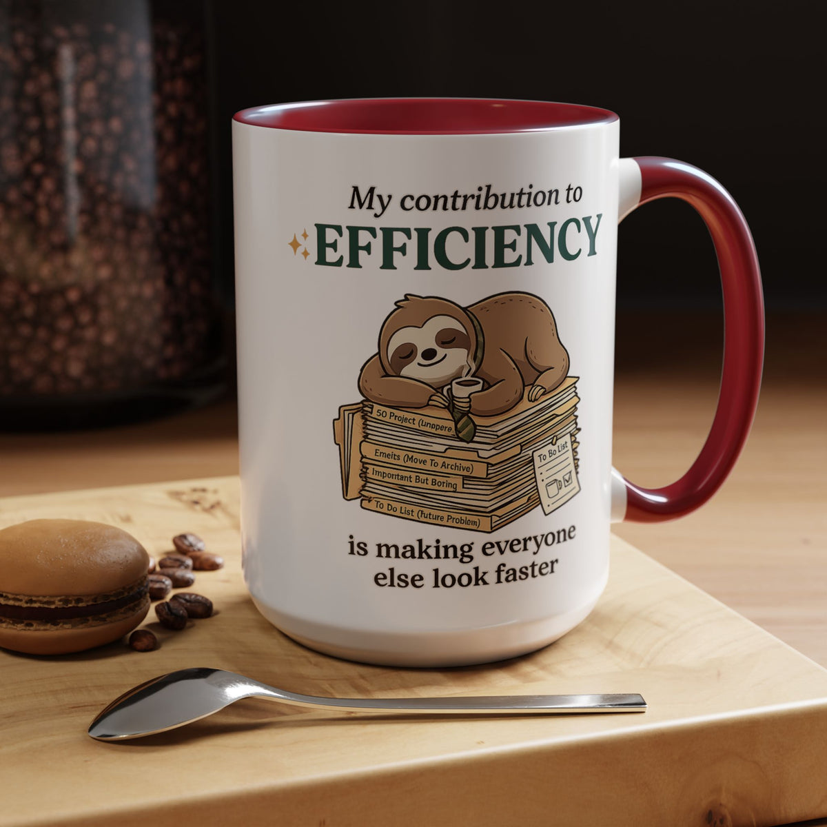 Funny Sloth Office Mug, Productivity Humor Coffee Mug, Lazy Coworker Gift, Work From Home Mug, Sarcastic Employee Coffee Cup