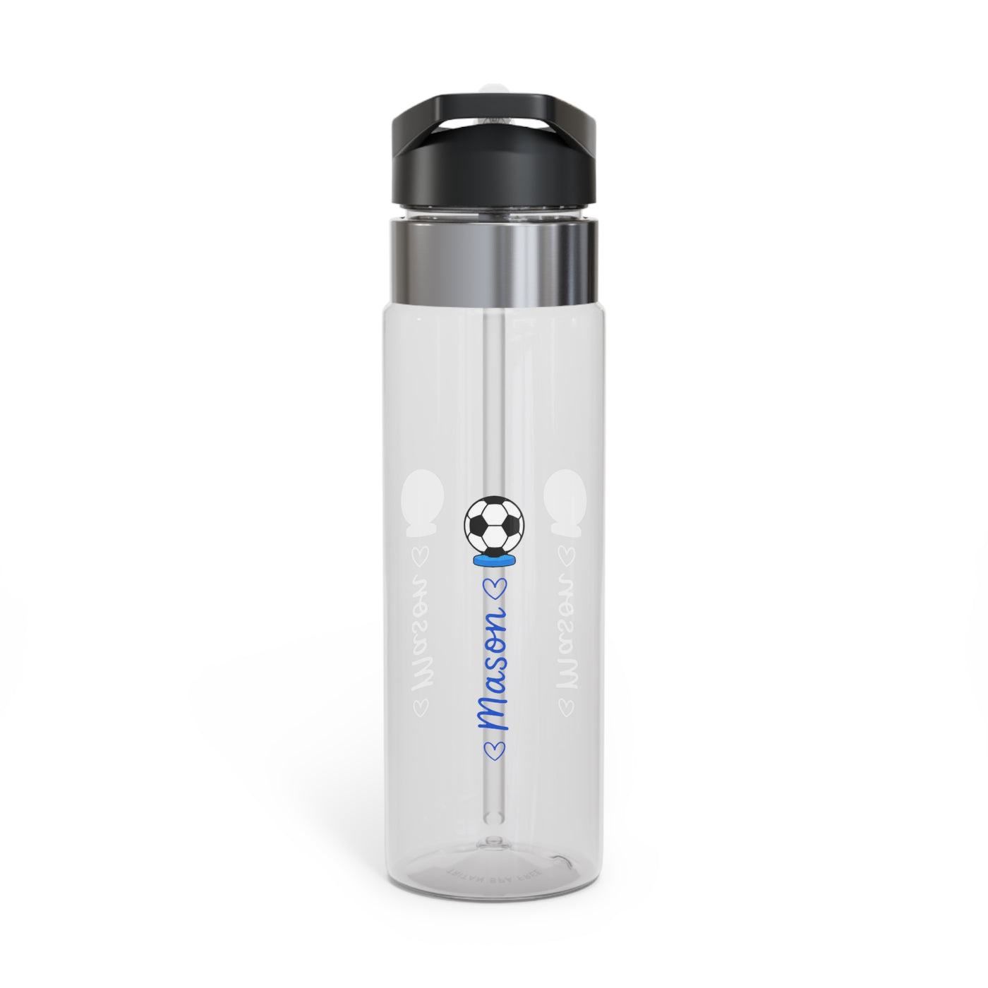 Personalized Soccer Water Bottle, Transparent Water Bottle, Custom Name Sports Drink Bottle, Football Gift for Son, School or Practice