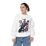 Patriotic Dog Lover Comfort Sweatshirt, USA Dogs Crewneck Sweatshirt, Fourth of July Pet Lover Gift, American Flag Puppy Sweatshirt