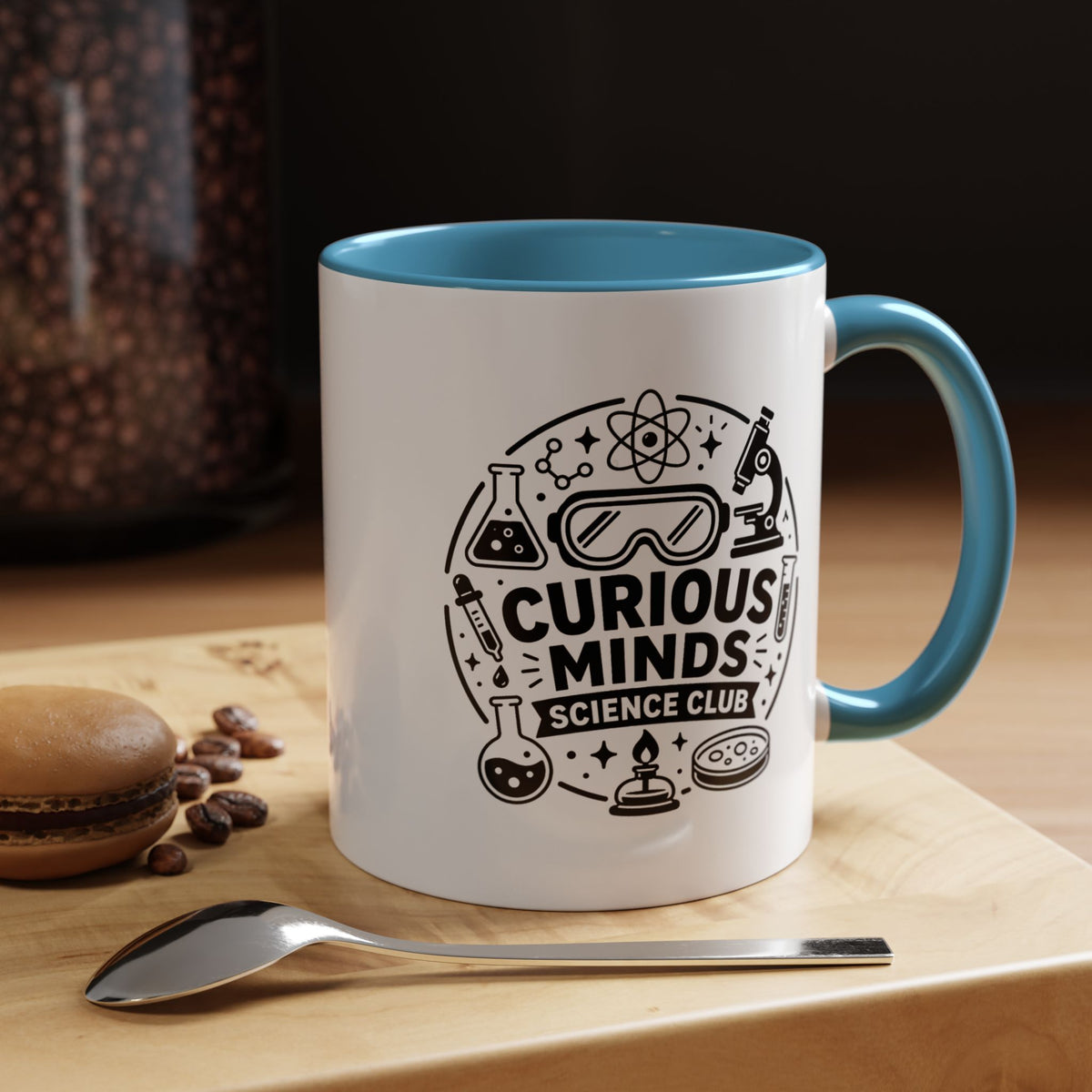Science Club Mug, Curious Minds Coffee Cup, STEM Teacher Appreciation Gift, Chemistry Student Present, Classroom Science Lab Drinkware