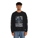 US Army Veterans Sweatshirt, Military Skull Crewneck, American Flag Veteran Pullover, Army Veteran Gift, Memorial Day or Veterans Day