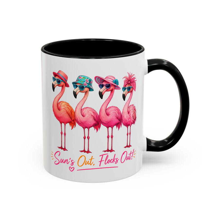 Funny Flamingo Coffee Mug, Sun's Out Flocks Out Mug, Pink Flamingo Summer Cup, Beach Lover Gift, Tropical Vacation Coffee Mug