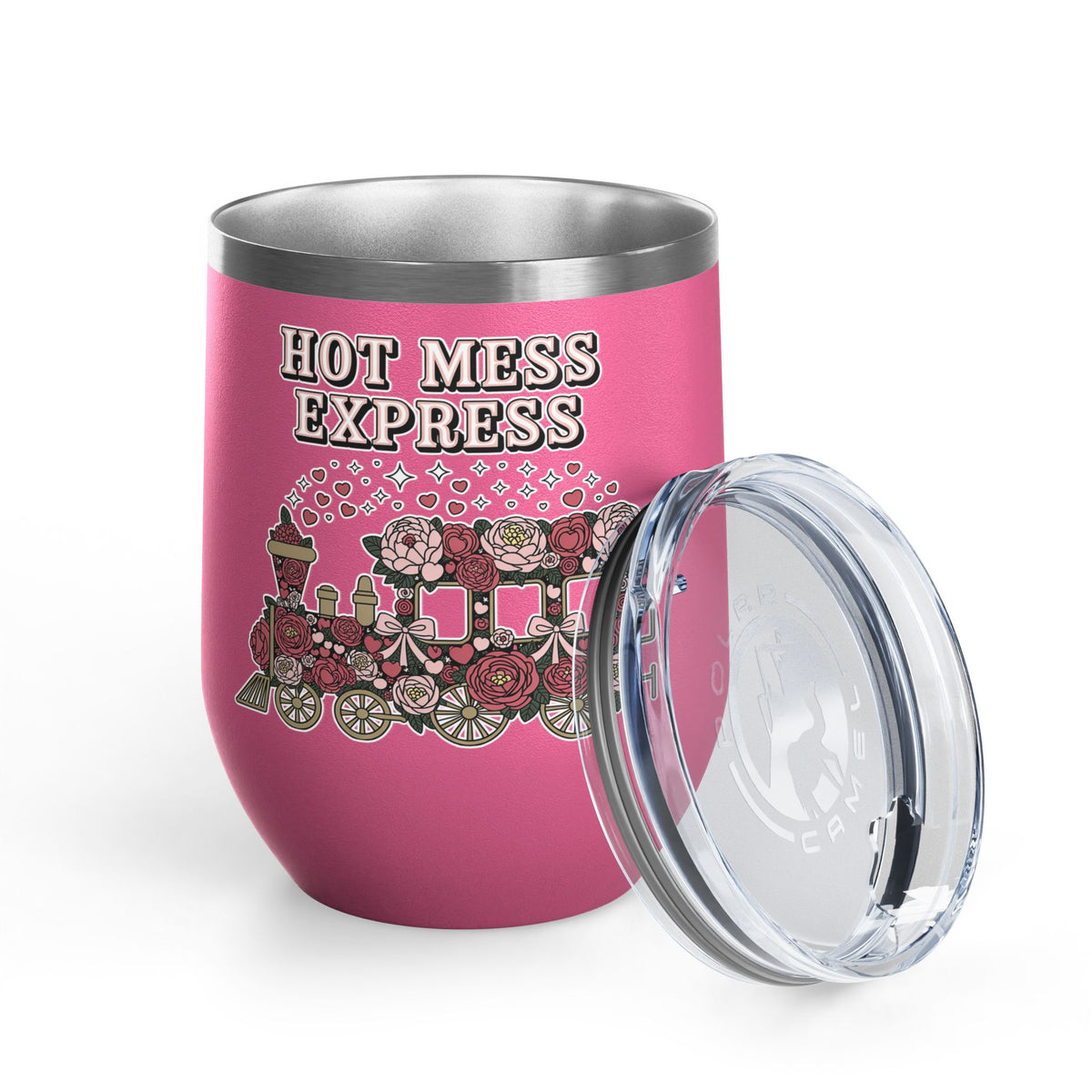 Hot Mess Express Wine Tumbler, Floral Drinkware, Funny Gift for Busy Moms, Besties, Coworkers and Chaos Coordinators