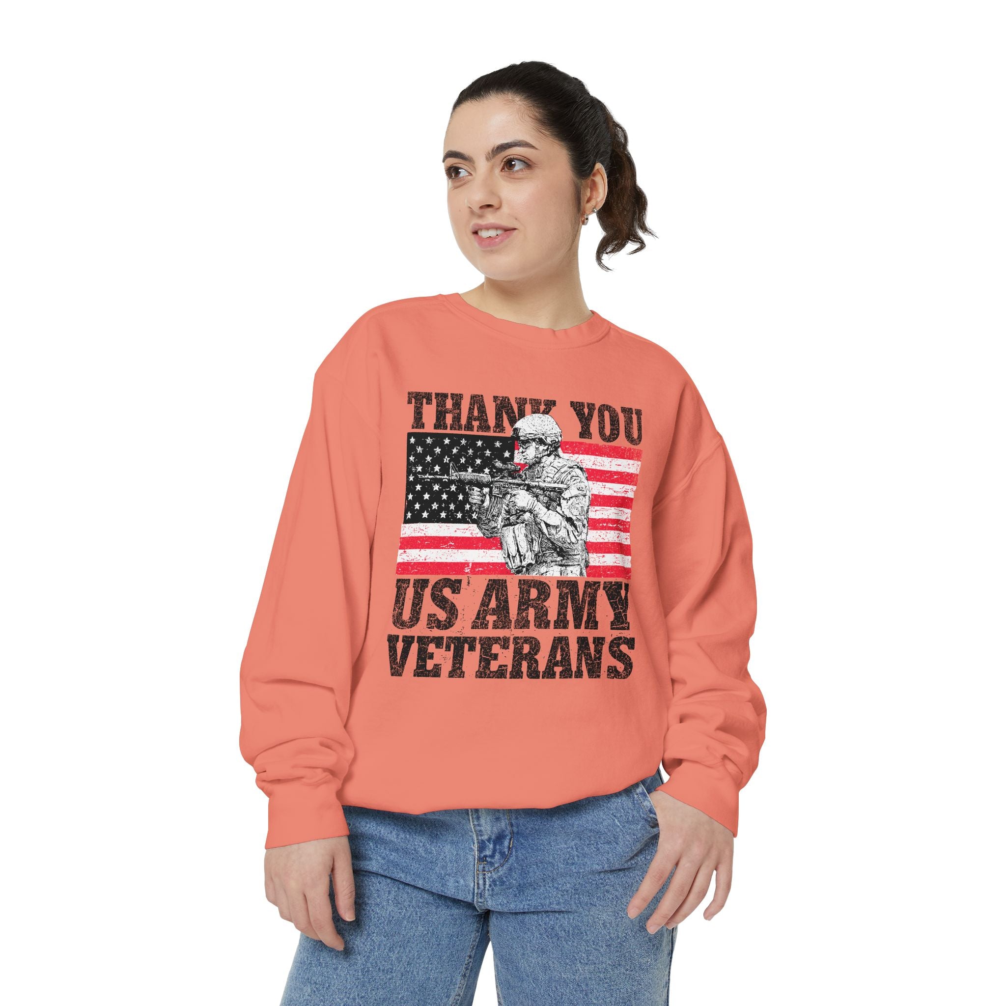 Thank You US Army Veterans Sweatshirt, Patriotic Soldier Crewneck, Military Appreciation Gift, American Flag Pullover for Veterans Day