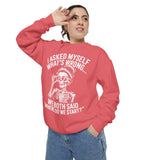 Funny Retro Humor Comfort Colors Sweatshirt, Sarcastic Vintage Graphic Sweatshirt for Women