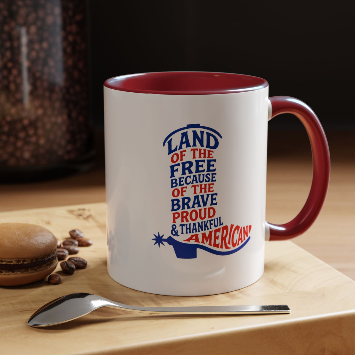 Land of the Free Because of the Brave Mug, Patriotic American Coffee Mug, Proud and Thankful USA Gift, Veteran Family Cup