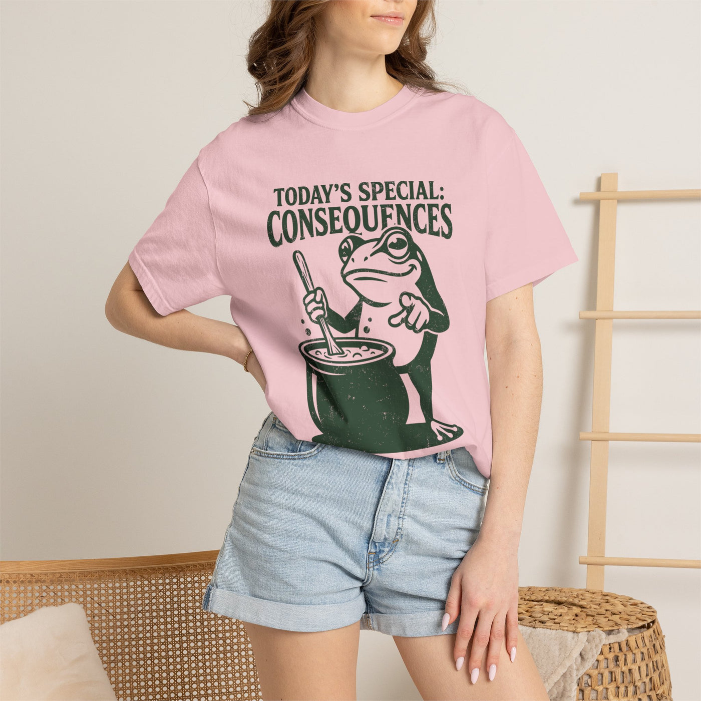 Funny Frog Consequences Shirt Comfort Colors Tee, Today's Special Consequences Teacher Shirt, Classroom Humor Gift, Retro Frog Graphic Tee