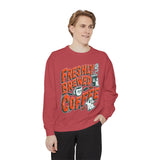 Coffee Lover Halloween Sweatshirt, Freshly Brewed Coffee Ghost Pullover, Cute Spooky Season Gift for Barista and Caffeine Fan, Gift for Her