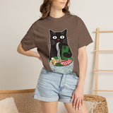 Black Cat Ramen Shirt Comfort Colors Tee, Funny Cat Lover Graphic Shirt, Introvert Cat Eating Noodles Tee, Japanese Foodie Gift