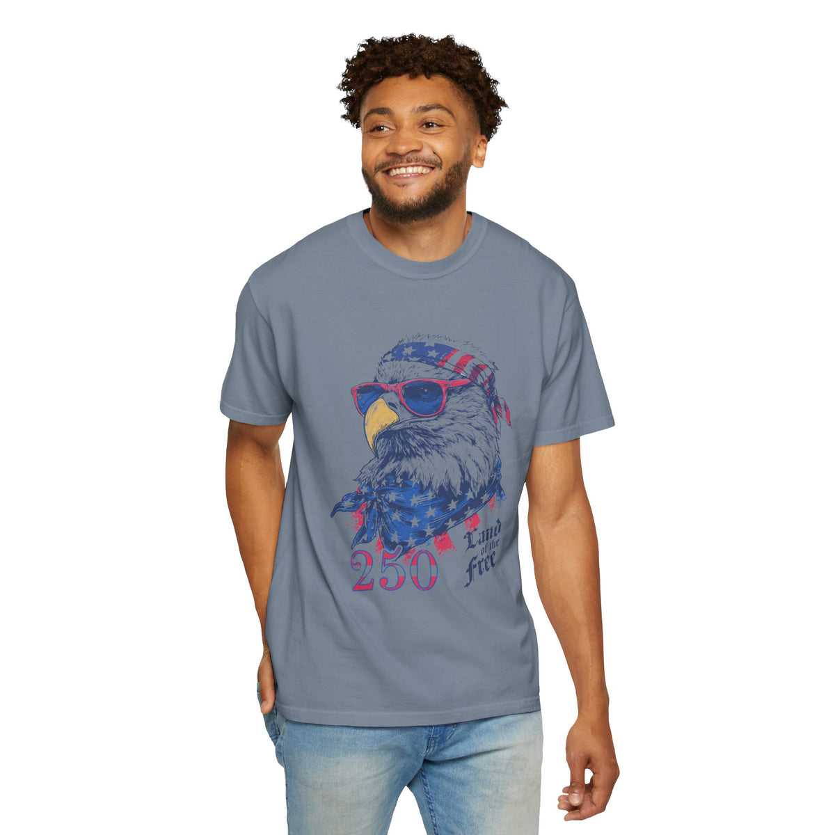 Patriotic Eagle Graphic T Shirt, Vintage America 250 Tee, Land of the Free Shirt, Fourth of July USA Graphic Tee for Men Women