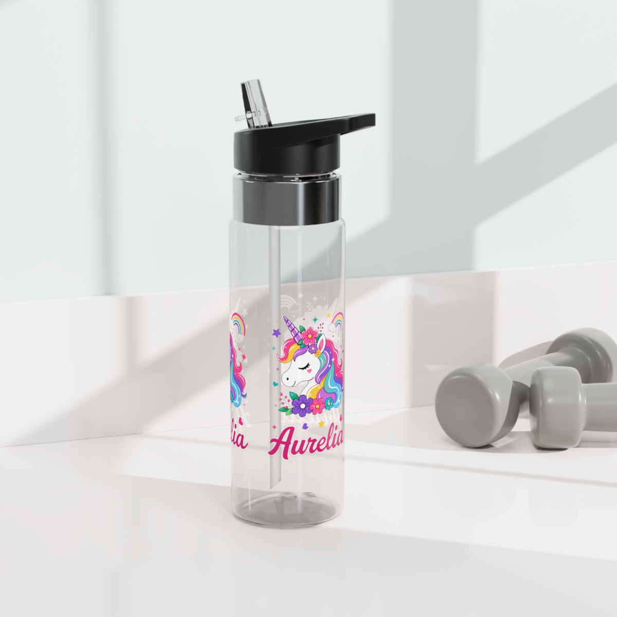 Personalized Unicorn Kids Water Bottle, Cute Rainbow Girl Gift, Magical Birthday Present, School Bottle for Girls, Fantasy Hydration Gift