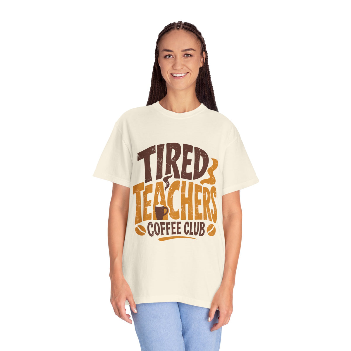 Funny Teacher Coffee Comfort Colors Shirt, Tired Teachers Coffee Club Tee, Teacher Appreciation Gift, Educator Graphic Shirt