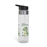 Dinosaur Personalized Water Bottle, Custom Name Drink Bottle, Adventure Gift, Kids School Bottle, Birthday Gift, Reusable Hydration Bottle