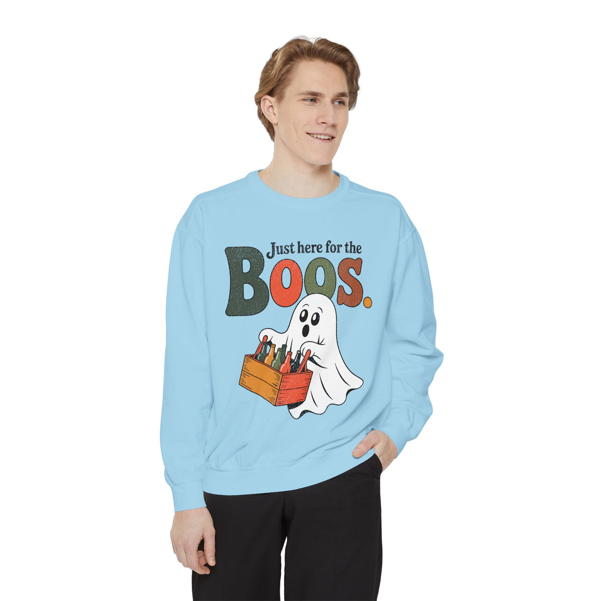 Funny Halloween Ghost Sweatshirt, Where My Boos At Party Pullover, Spooky Season Drinking Gift for Beer Lover, Adult Costume Party Outfit