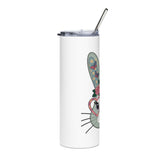 Bunny Skinny Tumbler, Floral Rabbit Drink Cup, Easter Gift for Her, Cute Spring Drinkware, Bunny Lover Gift
