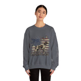 Personalized Patriotic Dog Sweatshirt, Custom Family Name Pullover, American Flag Dog Crewneck, USA Dog Lover Gift, Fourth of July Shirt