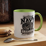Proud Navy Grandpa Mug, US Navy Veteran Coffee Cup, Patriotic Military Grandfather Gift, Anchor of the Family Birthday Present