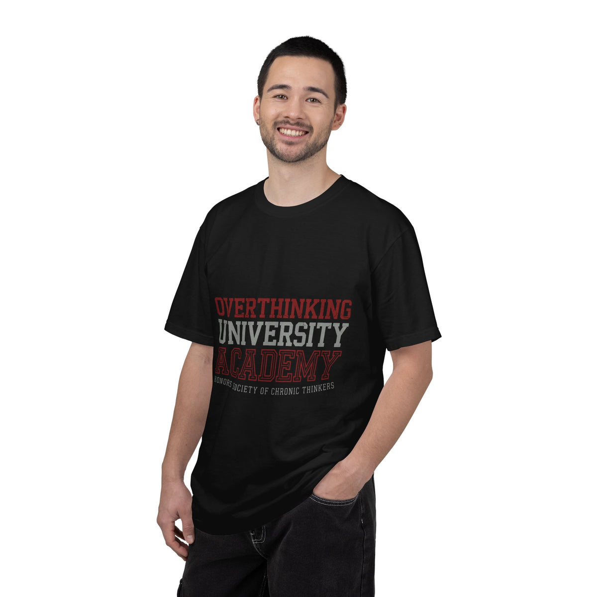 Overthinking University T-Shirt, Funny Anxiety Graphic Tee, Chronic Thinker Gift, College Student Shirt, Sarcastic College Campus Outfit