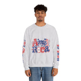 America Graphic Sweatshirt, Vintage USA Pullover, Patriotic American Flag Top, Fourth of July Outfit, Americana Gift for Women