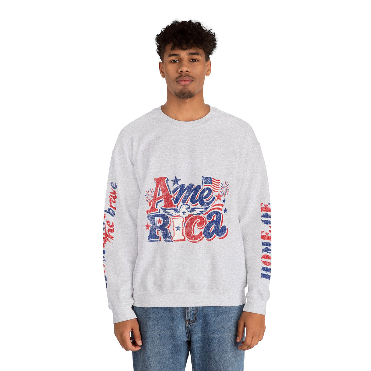 America Graphic Sweatshirt, Vintage USA Pullover, Patriotic American Flag Top, Fourth of July Outfit, Americana Gift for Women