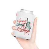 Sweet Land of Liberty Can Cooler, Patriotic Wine Can Holder, USA Drink Sleeve, 4th of July Gift, American Flag Beverage Holder