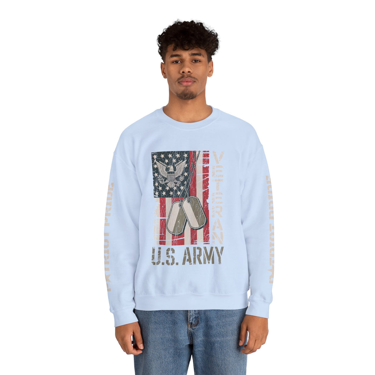 US Army Sweatshirt, Vintage Military Pullover, American Flag Army Top, Veteran Gift, Patriotic Military Clothing, Army Family Gift