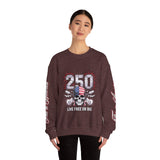 250 Live Free or Die Sweatshirt, Patriotic Skull Crewneck, American Flag Pullover, USA 250th Anniversary Gift, Fourth of July Top