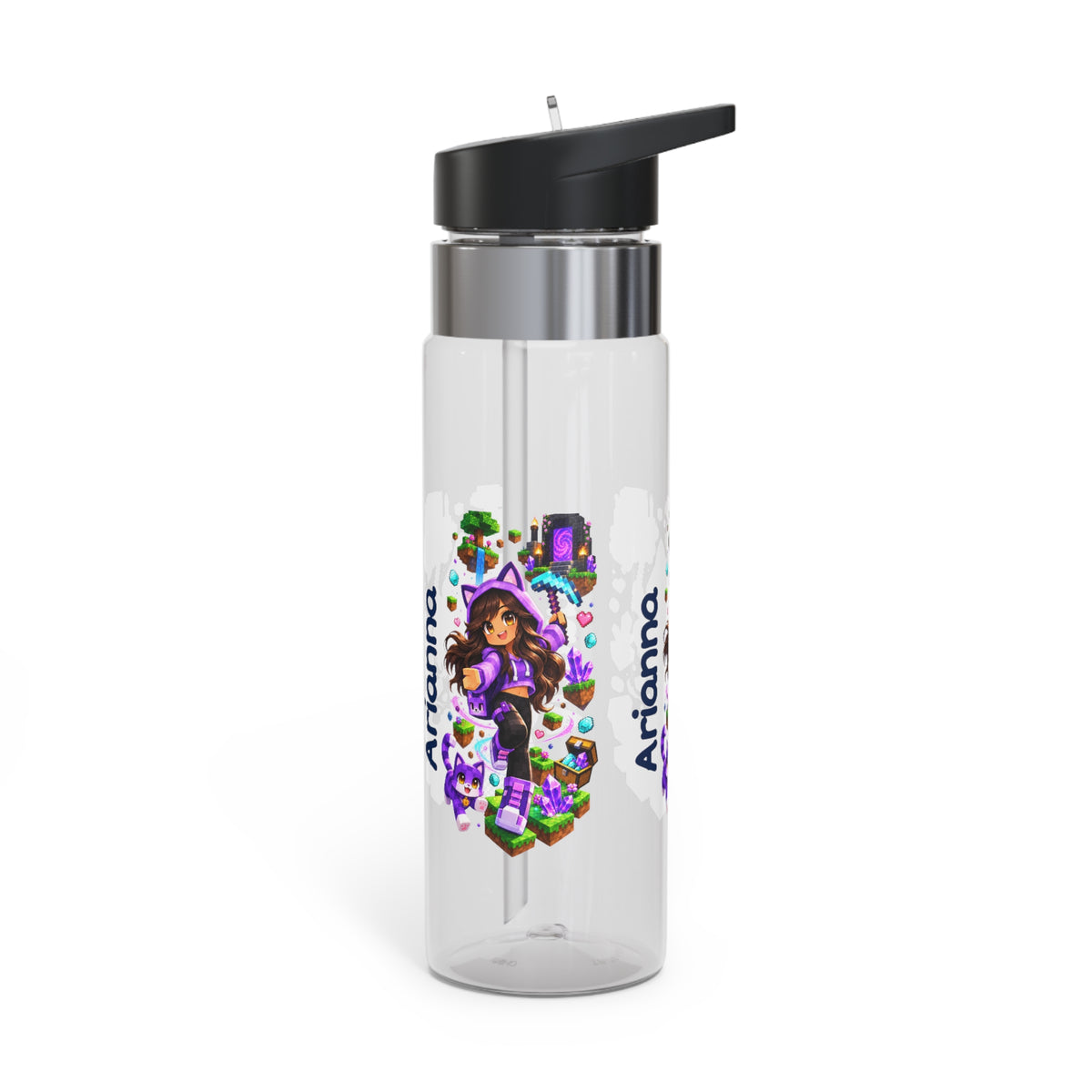 Personalized Girls Water Bottle | Custom Name 20oz BPA-Free Tritan School Bottle