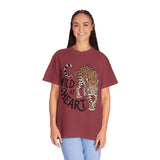 Leopard Graphic Comfort Colors Shirt, Wild At Heart Leopard Tee, Boho Animal Print Shirt, Safari Lover Gift for Women