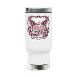 Gothic Rose Stainless Steel Travel Mug, Eternal Love Winged Rose Cup, Romantic Gift for Her, Vintage Dark Romance Drinkware