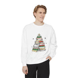 Booked for Christmas Sweatshirt, Book Lover Holiday Crewneck, Christmas Tree Books Pullover, Cozy Reading Gift for Librarian or Bookworm